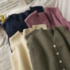 Dip-back Button-down Knit Vest In 6 Colors