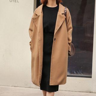 Single-button Midi Coat Camel - One Size