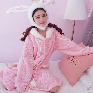 Hooded Ruffle-hem Night Dress