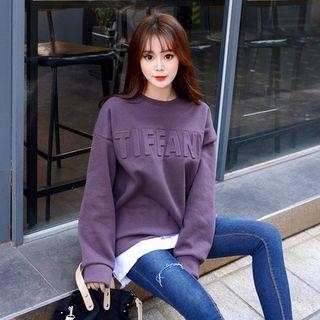 Embossed-lettering Brushed-fleece Lined Sweatshirt