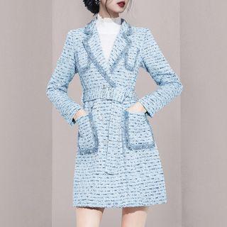 Belted Tweed Blazer Dress