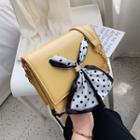 Dotted Scarf Faux Leather Crossbody Bag