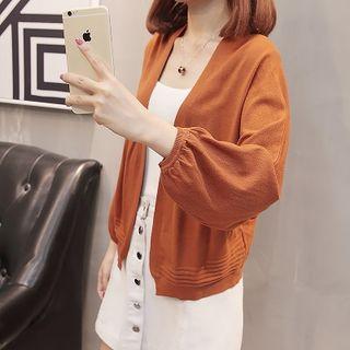 Balloon-sleeve Open Front Cardigan