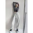 Brushed Fleece-lined Loose-fit Sweatpants