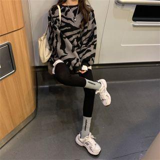 Zebra Printed Knit Sweater