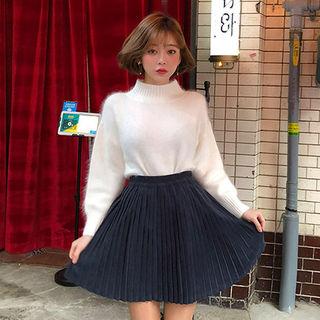 Accordion-pleat A-line Miniskirt