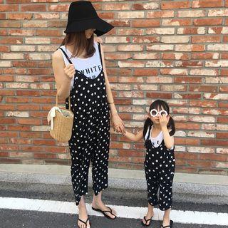 Family Matching Lettering Tank Top / Jumper Pants