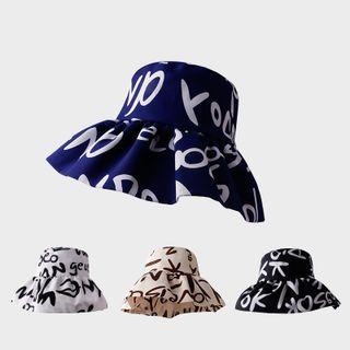 Lettering Ruffle Bucket Hat