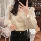 Flared-cuff Blouse Almond - One Size