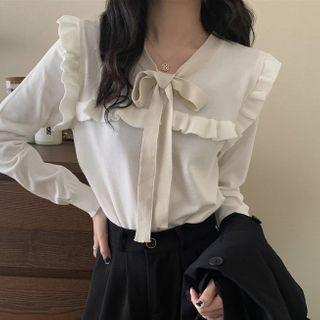 Long-sleeve Tie Dye Knit Top