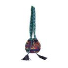 Tassel-drawstring Patterned Knit Bucket Bag