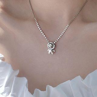 925 Sterling Silver Lion Pendant Necklace S925 Silver - Silver - One Size