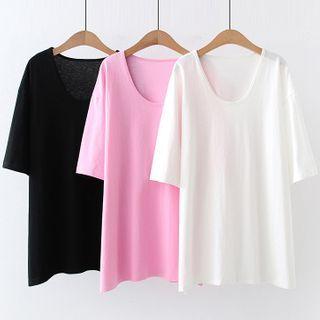 Short-sleeve Oversized Plain T-shirt