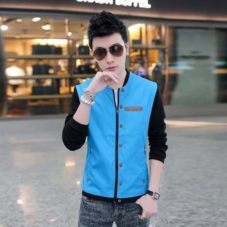 Colour Block Stand-collar Jacket
