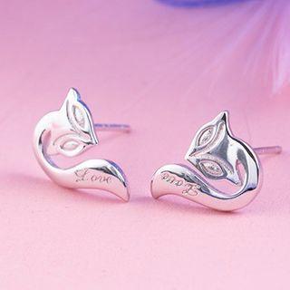 Fox Stud Earring Silver - One Size