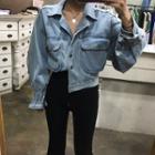 Cargo-pocket Cropped Denim Jacket