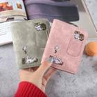 Embroidered Cat Faux Leather Wallet