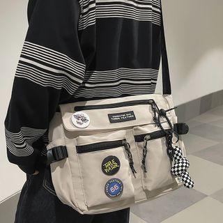 Applique Multi-pocket Messenger Bag