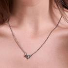 Alloy Bee Pendant Necklace 4084 - 01 - Silver - One Size