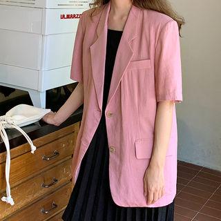 Linen Blend Pastel Color Blazer