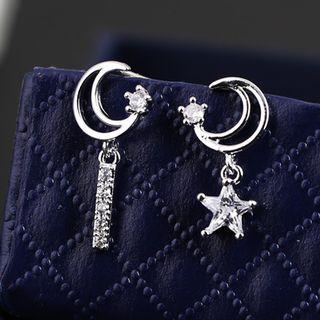 Moon Non-matching Drop Earring