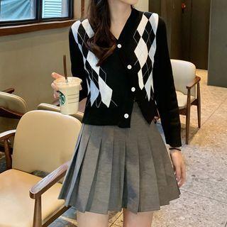 Argyle Asymmetrical Cardigan