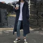 Hooded Snap Button Trench Coat