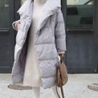High-neck Snap-button Padded Coat