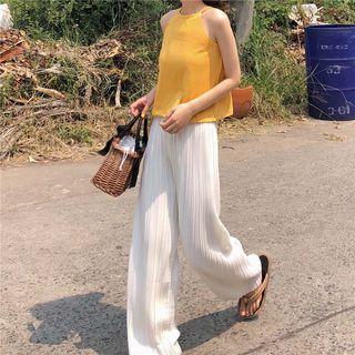 High Waist Wide-leg Pants White - One Size