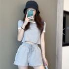 Short-sleeve T-shirt / Shorts / A-line Skirt / Set