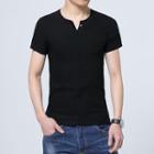 Short-sleeve Notch-neck T-shirt