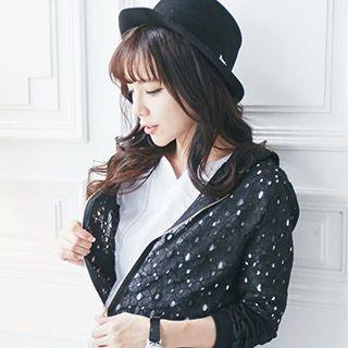 Perforated Hooded Jacket