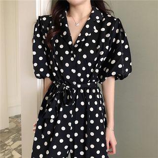 Dotted Wide-leg Jumpsuit