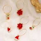 3 Pair Set: Christmas Alloy Dangle Earring (assorted Designs) 01-4063 - Red - One Size