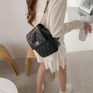 Chain-strap Quilt Backpack
