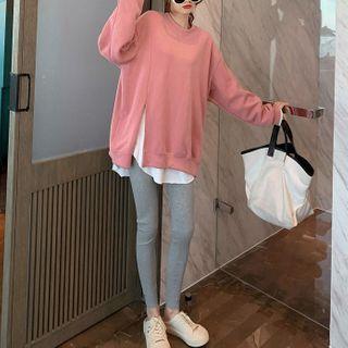 Set: Plain Sweatshirt + Long-sleeve T-shirt + Leggings