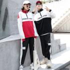 Couple Matching Half Zip Pullover / Color Block Sweatpants