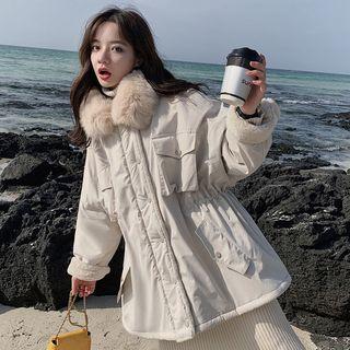 Faux Fur-collar Cargo Jacket
