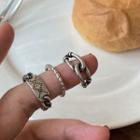 Set Of 3: Alloy Ring (various Designs) 1 Set Of 3 Pcs - Retro - Silver - One Size