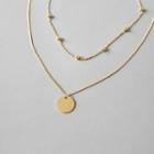 925 Sterling Silver Disc Layered Necklace