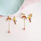 Rainbow & Hot Balloon Asymmetrical Alloy Dangle Earring