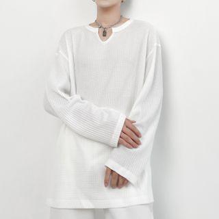 Long Sleeve Slit Oversized T-shirt