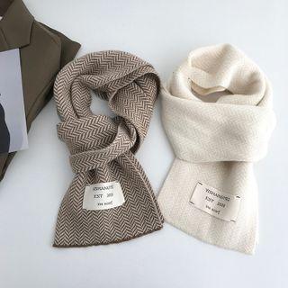 Cropped Printed Knit Scarf