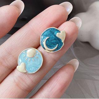 Halter Moon & Star Asymmetrical Alloy Earring