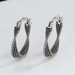 Twisted Mini Hoop Earring 1 Pc - Silver - One Size