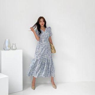 Button-through Maxi Floral Dress