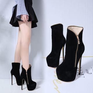 Platform Zipper High Heel Short Boots
