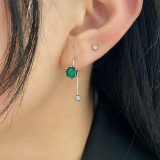 Sterling Silver Cz Stud Earring