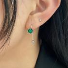 Sterling Silver Cz Stud Earring