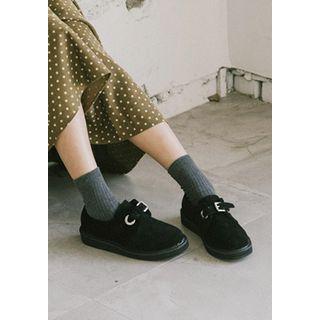 Faux-leather Buckle-detail Loafers